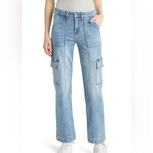 Hidden Denim Tracey Cropped Cargo Jeans Size 27 Blue 28” Inseam NWT